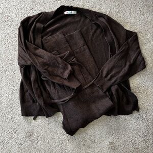 Free People Solar Sweater Set in Dark Brown